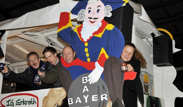 IG Erkrath: Karneval 2010 (v. l. Rainer Klabe, Sascha Schulz, Wolfgang Cüppers, Marion Spiritus)