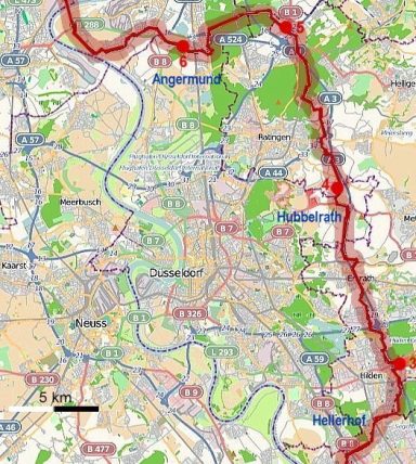 Trassenverlauf CO-Pipeline Düsseldorf